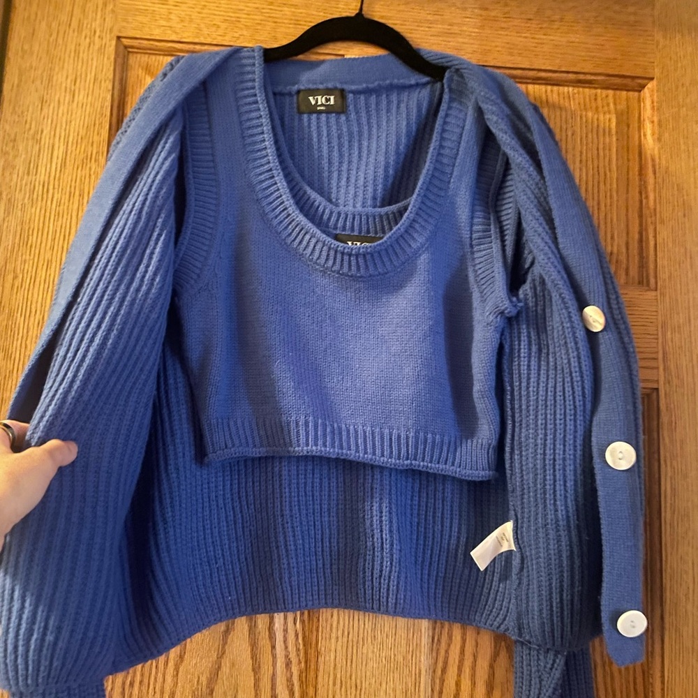 VICI Royal Blue Sweater Set